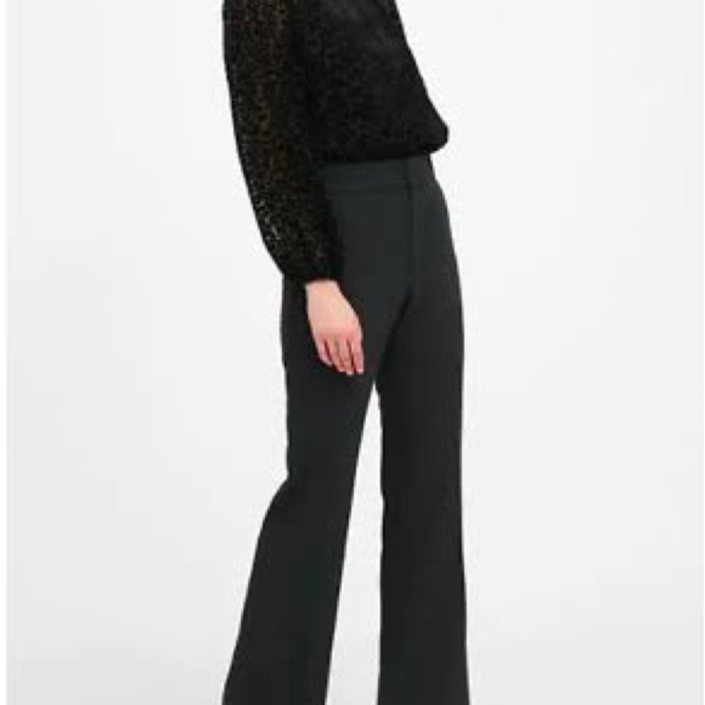 Banana Republic Black High Rise Flare Pant Black Fitted Pant 6 R #518224